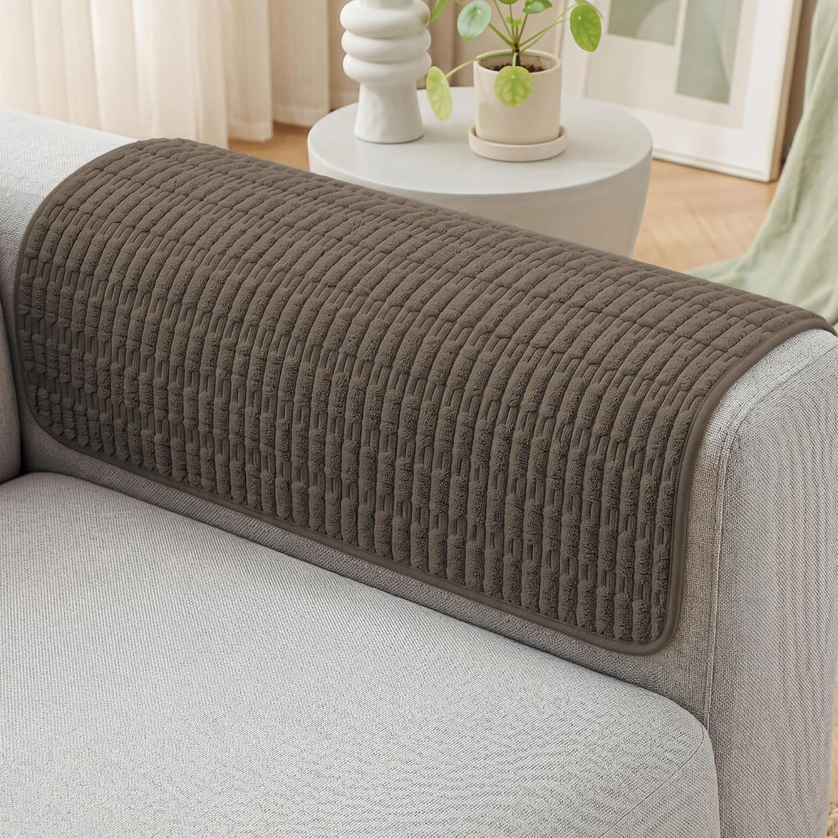 Foxdecor Couch Arm Covers for Sofa Arm Chair Covers Set of 2