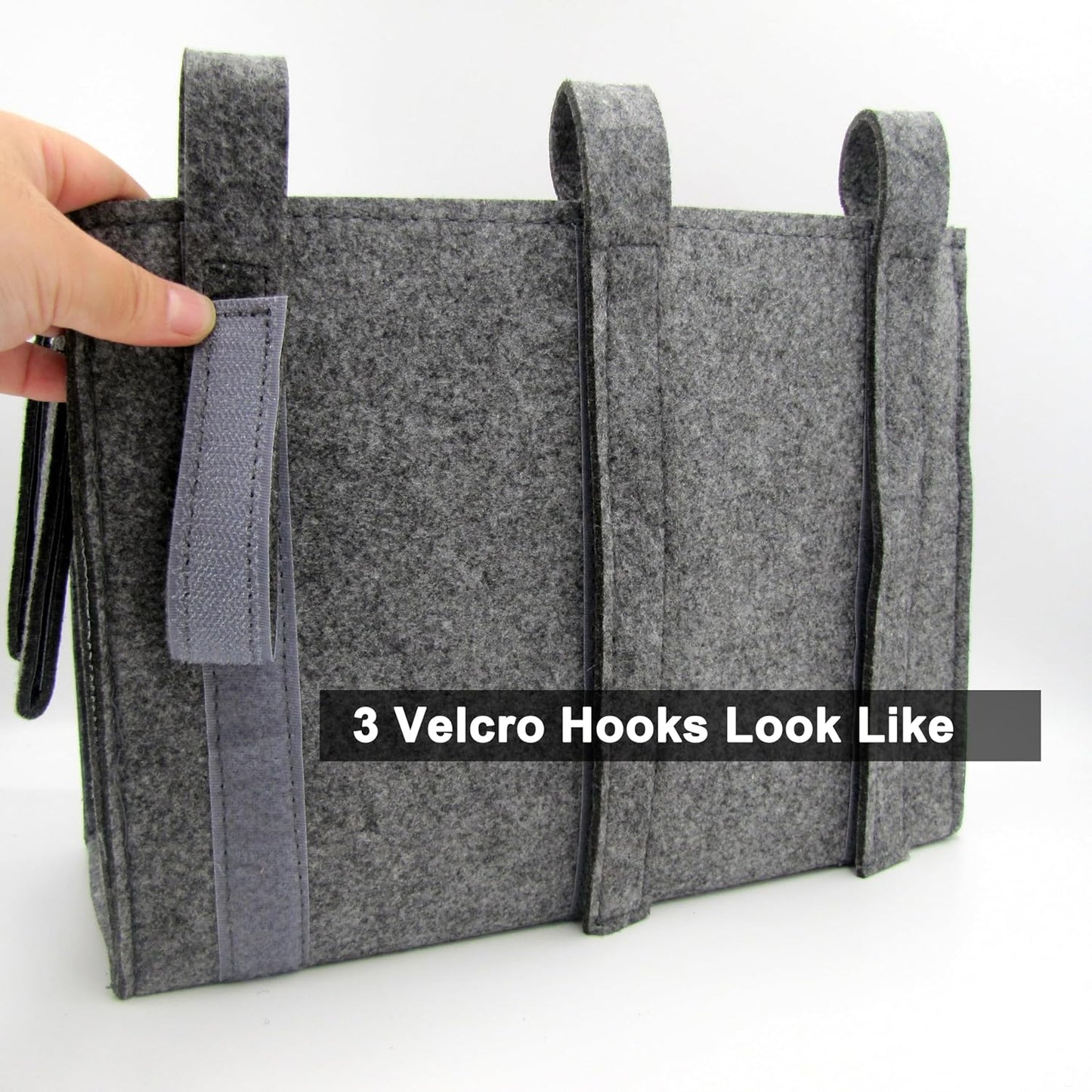 Bedside Caddy, Felt Bedside Storage Organizer, Hanging Storage Bag, Chair Organizer Caddy, Remote, Magazine, Drink Bottle Holder for Hospital, Dorm Bed, Baby Stuff, Office (Light Grey Small)