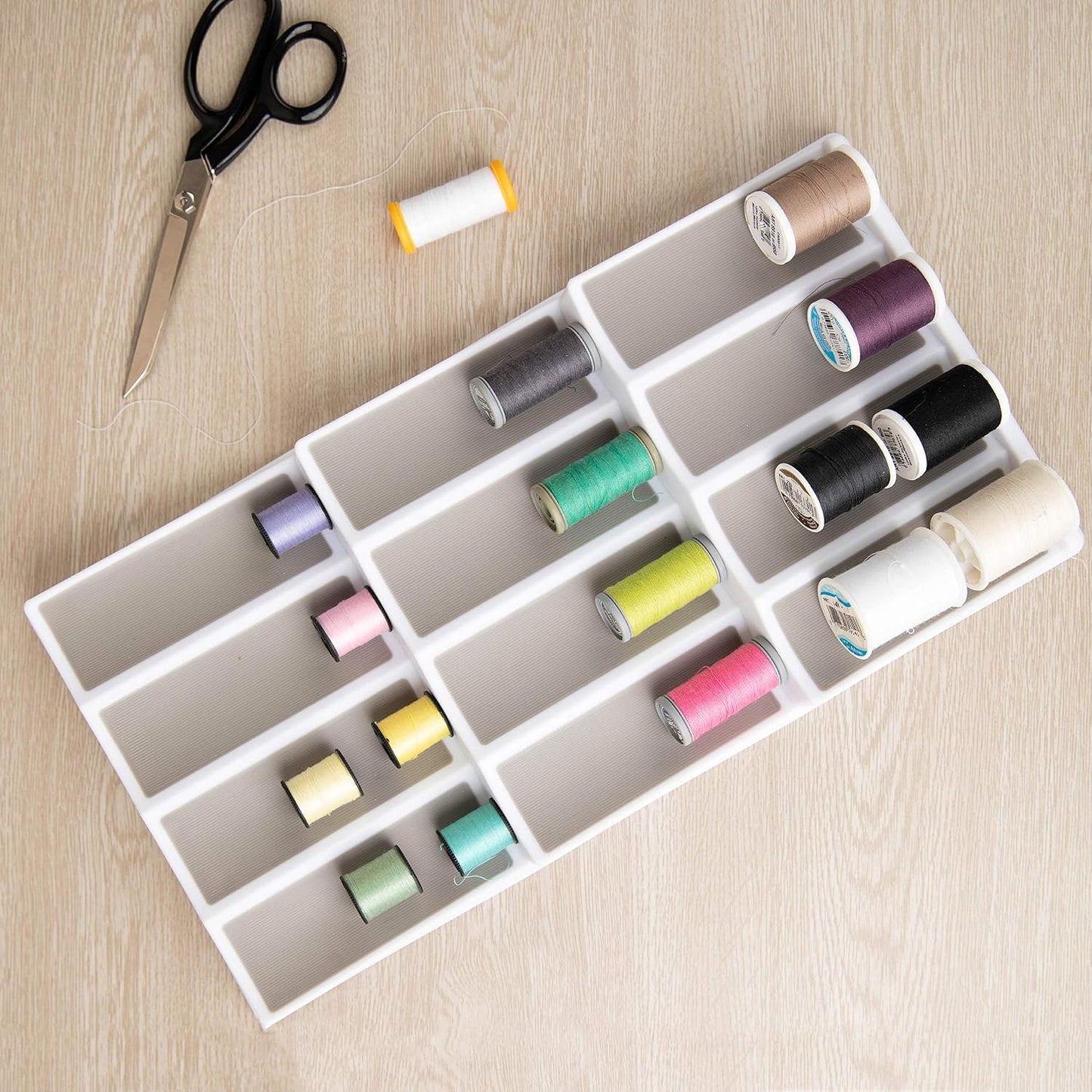 3 Tier Spice Drawer Organizer with Non-Skid Storage Tray for Kitchen