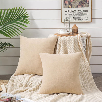 GAWAMAY Lumbar Support Pillow Decorative Rectangle Throw Pillow Covers 12"x20" Inch Set of 2, Soft Chenille Fall Pillowcase for Living Room Bedroom Sofa Couch Cushion Cover Grey 30x50cm (No Insert)