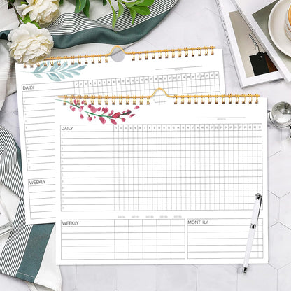 Habit Tracker Calendar- Daily, Weekly & Monthly Habit Tracker Journal | Undated, 12 Months, 7.9"x10", Writable, for Goal Setting, Boost Productivity, Workout Motivation & Self Care Tool