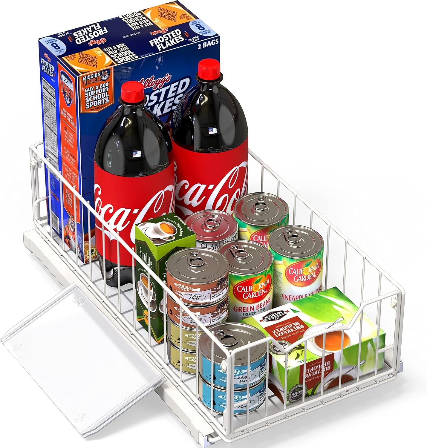 Simple Houseware Pull-Out Cabinet Sliding Basket, 17.2Dx9.7Wx5H, Chrome | Ideal for Kitchen and Bathroom Cabinet Storage Organizer, Under Sink or Pantry Organization