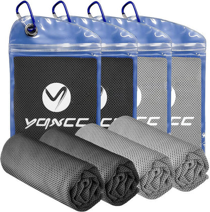 YQXCC 4 Pack Cooling Towels (40"x12"), Ice Cool for Neck & Face