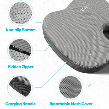 FORTEM Seat Cushion, Office Chair Cushion for Tailbone Sciatica Pain Relief