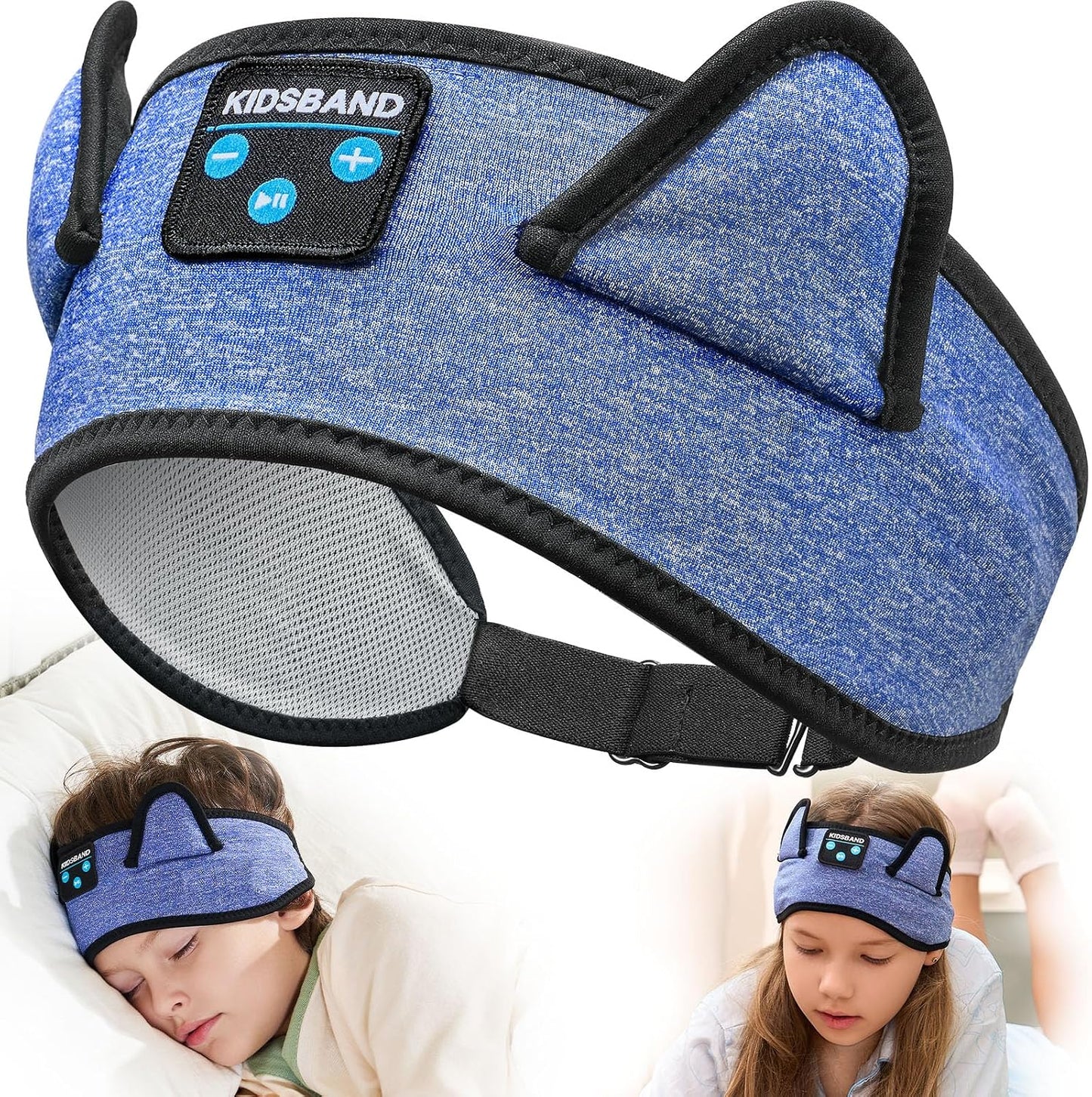 KIDSBAND Kids Bluetooth Headphones, Sleep Headband [Wireless & Wired Playback 2in1] Foldable Headphones for School/Travel/Tablet/Sleep