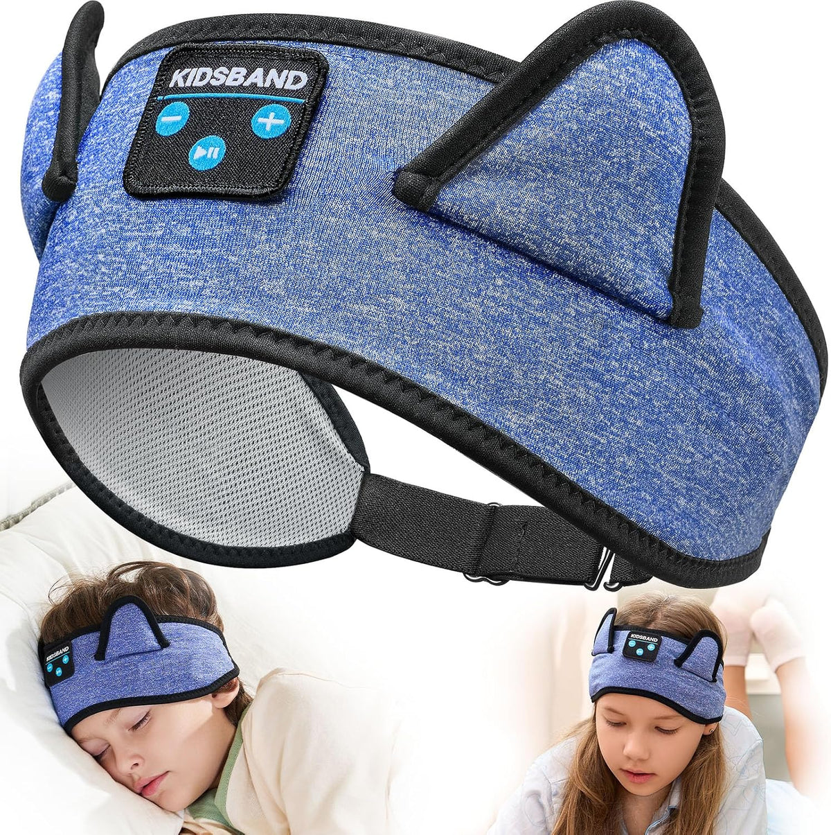 KIDSBAND Kids Bluetooth Headphones, Sleep Headband [Wireless & Wired Playback 2in1] Foldable Headphones for School/Travel/Tablet/Sleep