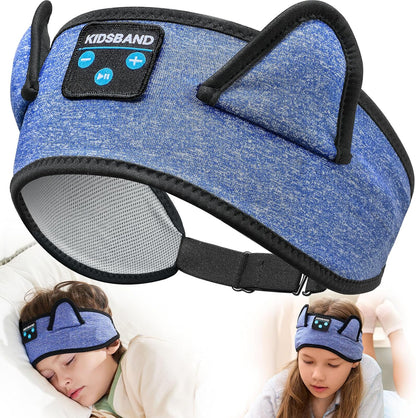 KIDSBAND Kids Bluetooth Headphones, Sleep Headband [Wireless & Wired Playback 2in1] Foldable Headphones for School/Travel/Tablet/Sleep