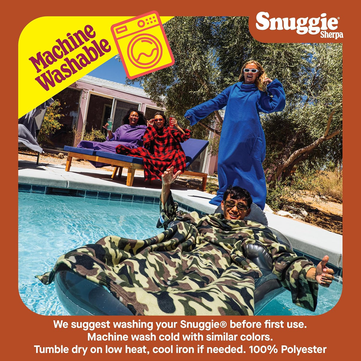 Snuggie The Original Wearable Blanket With Sleeves & Pockets | Cozy Oversized Throw for Adult Men & Women | One Size, 71x54