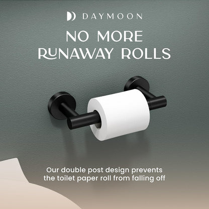 Day Moon™ - Toilet Paper Holder with Shelf - Modern Roll Holder for Bathroom - 1 Pack - Wall Mount - with Storage, Gold