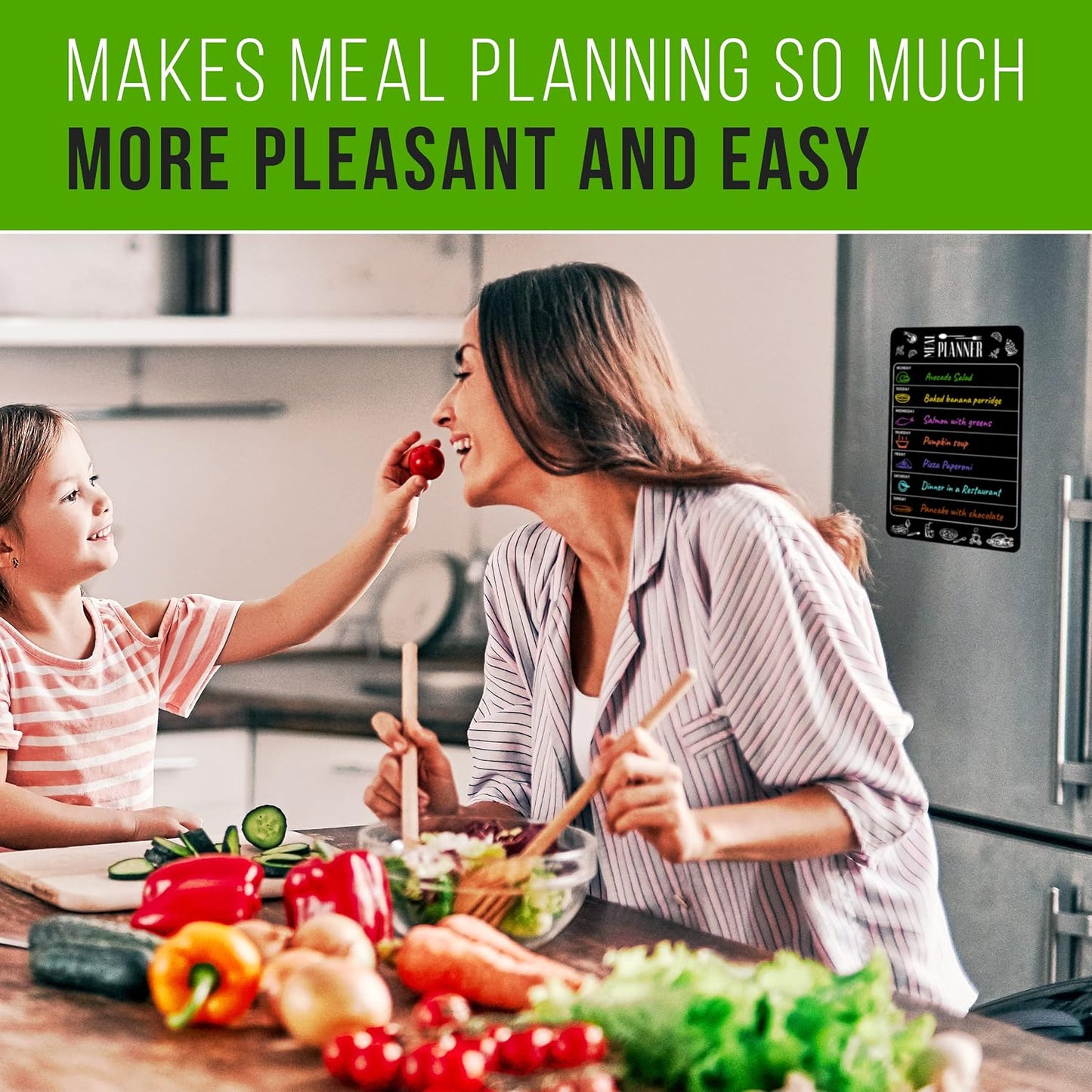 Dry Erase Menu Board for Fridge A4-8.5 x 12 in Weekly Meal Planner Dry Erase Board Magnetic Meal Planner for Refrigerator Dry Erase Dinner Menu Board for Kitchen Magnetic Dinner Menu for Fridge