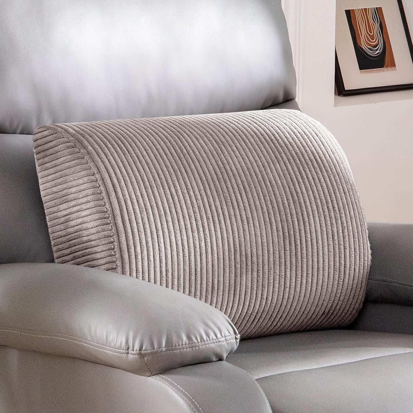 HIGOGOGO Lumbar Support Pillow for Recliner Chair/Accent Chair/Couch, Memory Foam Back Support Cushion for Elderly, Recliner Cushions for Back Rest, Pain Relief, Reading, Washable Cover, Brown