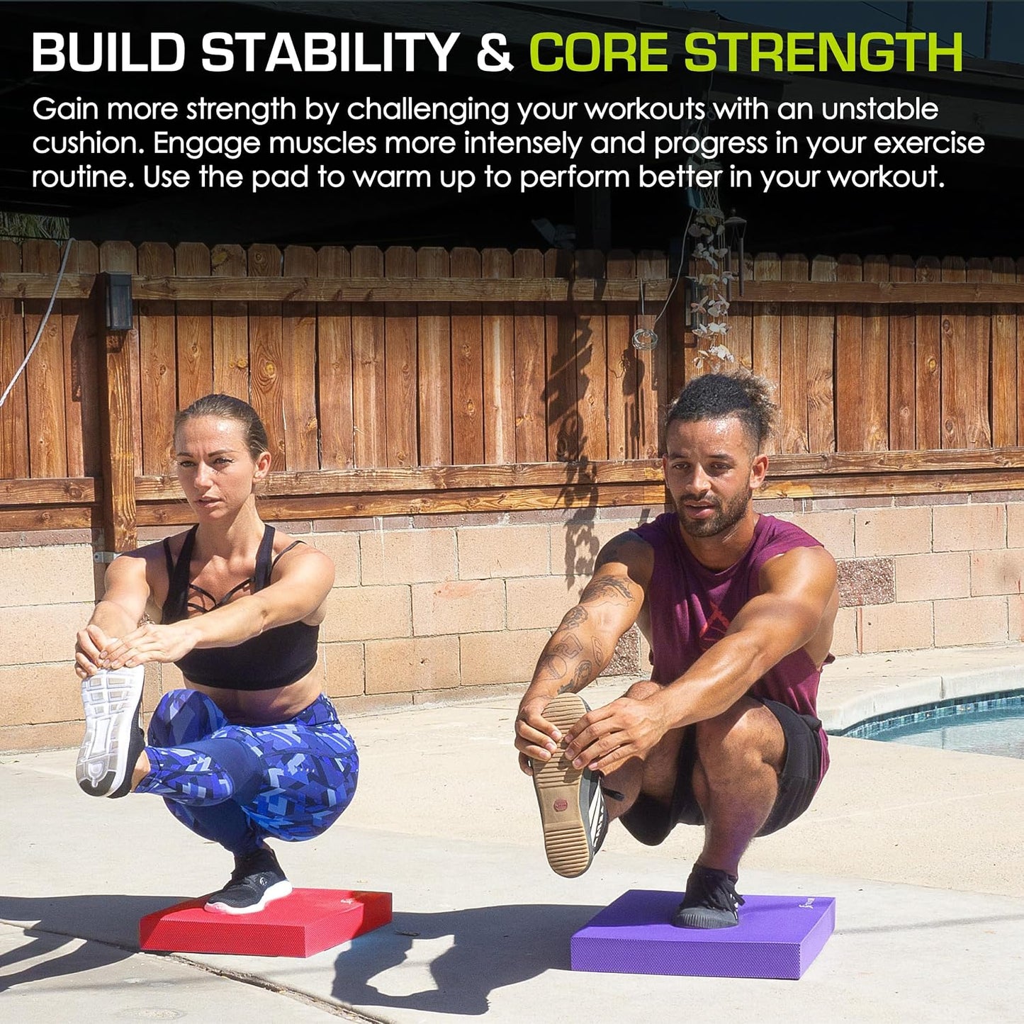 ProsourceFit Exercise Balance Pad, Non-Slip Cushioned Foam Mat & Knee Pad for Fitness and Stability Training, Yoga, Physical Therapy
