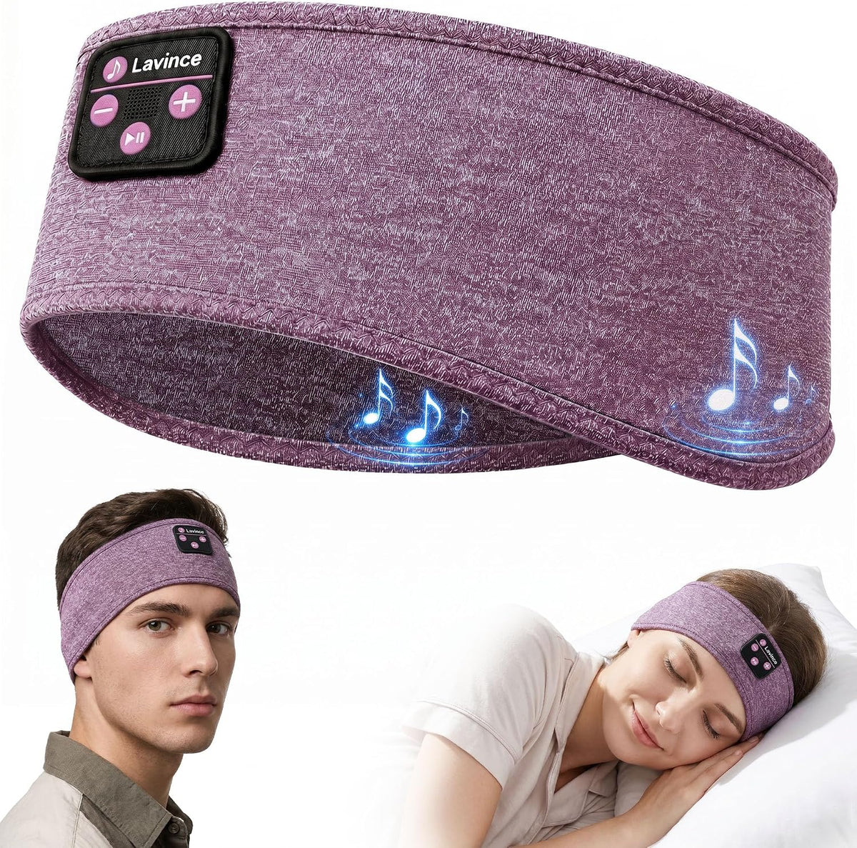 Sleep Headphones Headband, Bluetooth 5.4 Sleeping Headphones for Side Sleepers, Wireless Headband Headphones with Ultra-Thin Stereo Speakers for Sports, Workout, Travel, Meditation