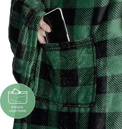 Catalonia Wearable Blanket with Sleeves for Women & Men, Fleece Wrap Throw