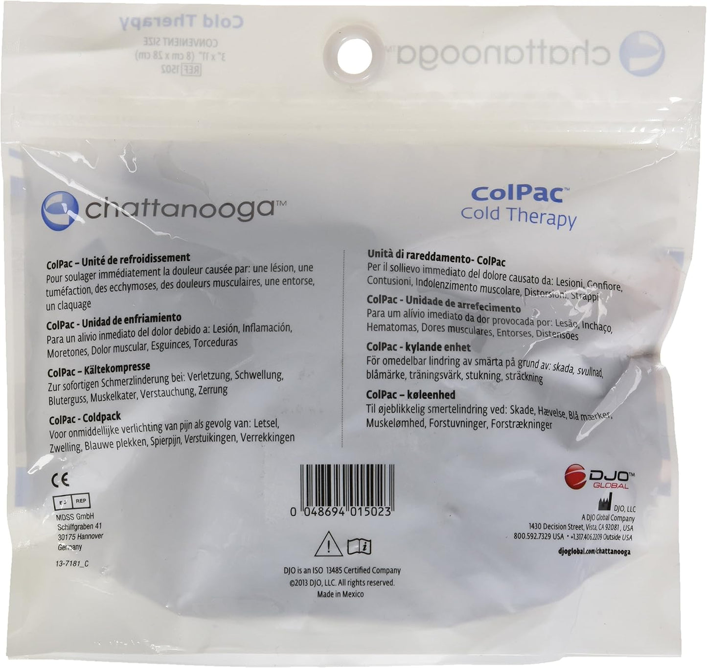 Chattanooga ColPac Reusable Gel Ice Pack Cold Therapy for Knee, Arm, Elbow, Shoulder, Back for Aches, Swelling, Bruises, Sprains, Inflammation (11"x14") - Blue