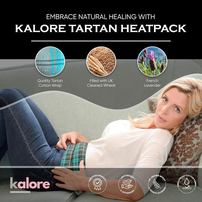Microwavable Heating Pads for Winter Warmth, Back, Stomach & Head Comfort – Kalore Soft Cotton Tartan Neck Wrap – Even Heat Distribution Hot Compress Bag – Wheat Heat Pad XL – Unscented – Gray