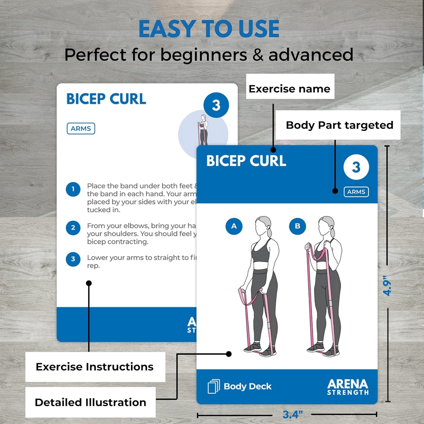 Arena Strength Exercise Card Deck Bundle - Booty & Body Workout Cards