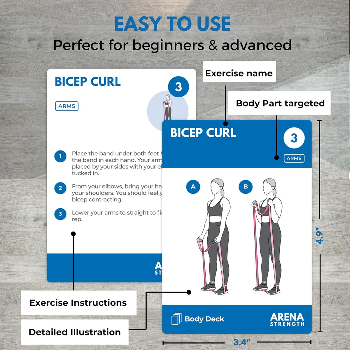 Arena Strength Exercise Card Deck Bundle - Booty & Body Workout Cards