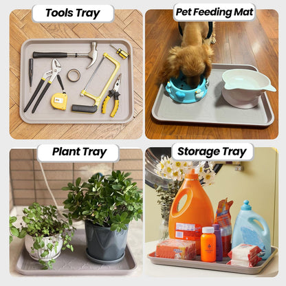 WATANIYA PET Boot Tray for Entryway Indoor, Heavy Duty Shoe Mat Tray 2 Packs, 16.7"x12.8" Waterproof Shoes Trays with Raised Edge, Outdoor Multi-Purpose Mats for Boots, Garden, Pets