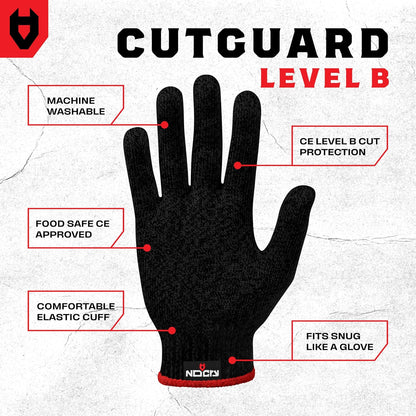 NoCry Premium Cut Resistant Gloves Food Grade — 100% Food Safe — Level 5 Meat Cutting Glove for Chefs & Butchers — Perfect Mandoline Glove or Oyster Shucking Gloves with Superior Comfort & Dexterity