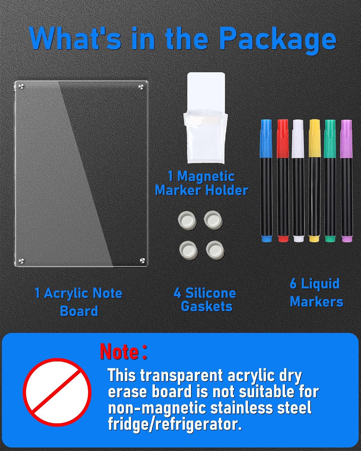 Weekly Acrylic Magnetic Calendar Dry Erase Board for Fridge, 12x16 in | Clear Weekly Planner Whiteboard for Refrigerator, Durable Material, Powerful Magnets, Smooth Writing and Easy Cleaning