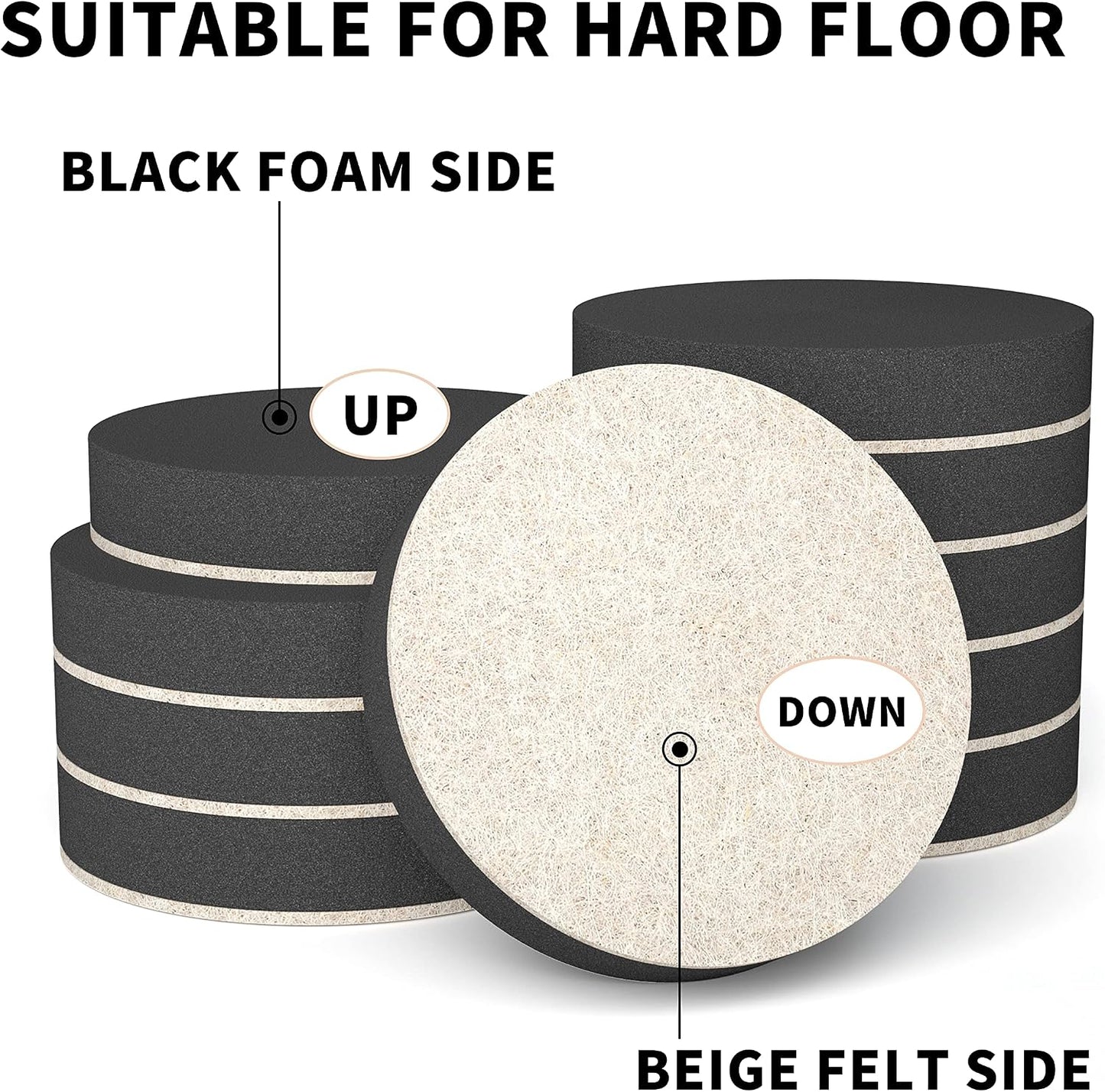 Furniture Sliders, 20pcs-3 1/2” Felt Furniture Sliders for Carpet, Furniture Pads Hardwoods Floors, Heavy Furniture Movers Sliders, Reusable Moving Pads, Floor Protectors for Carpet