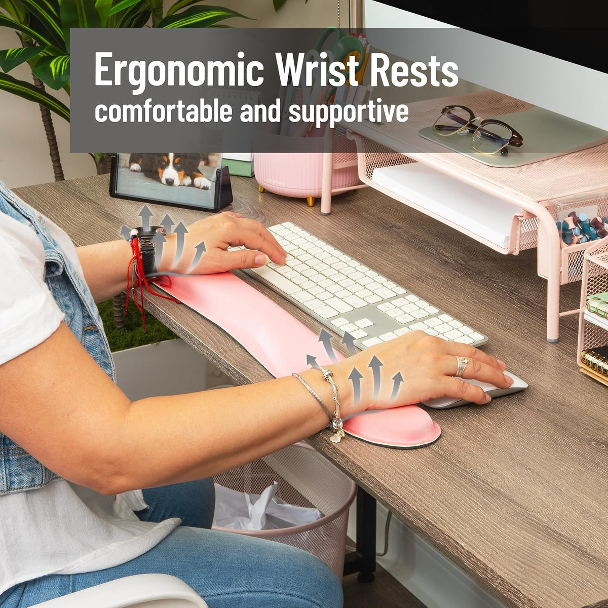 Mind Reader Air-Cloud Memory Foam Armrest Pads, Office & Gaming Chair Arm Rests, Elbow Support with Washable Cover, Black