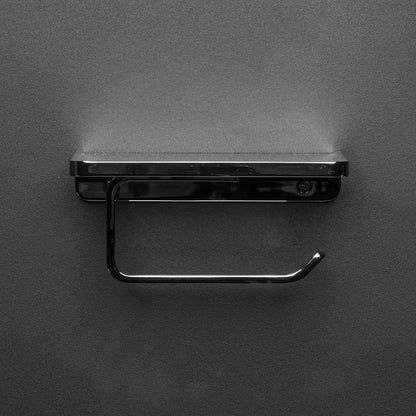 Linkaa Bronze Toilet Paper Holder with Shelf Oil Rubbed Bronze,Wall Mount | Toilet Tissue Roll Holder Dispenser with Phone Shelf Storage holder for Bathroom Kitchen丨Heavy Duty Zinc Alloy Material