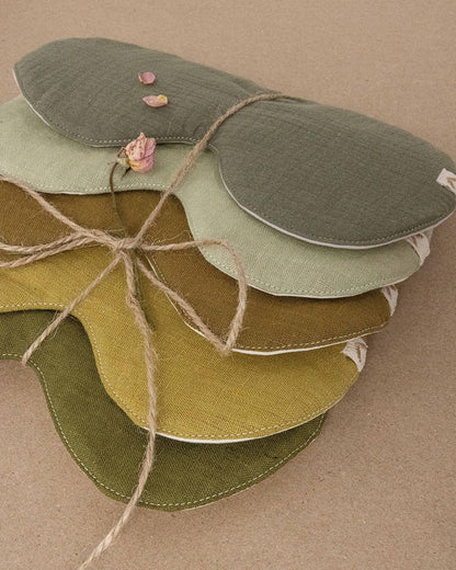2-Pack Linen Eye Sleep Mask, Organic Blackout, Oversize Shape Cover