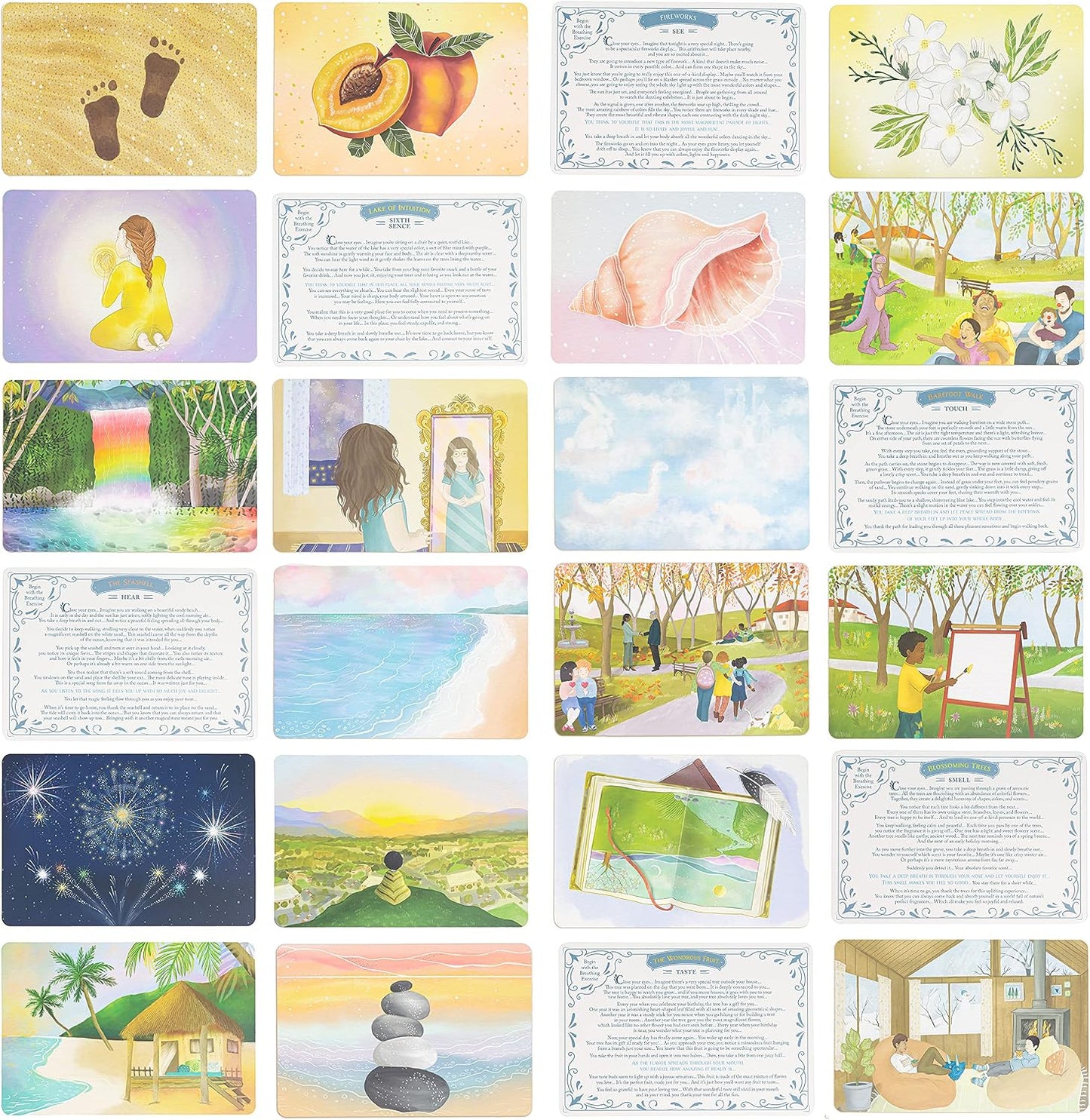 Imagine Meditation Cards for Kids - Award-Winning Mindfulness kit of XL Cards with Calming Guided Meditations for Empowerment, Focus and Relaxation. Great for Parents, Teachers and Therapists.