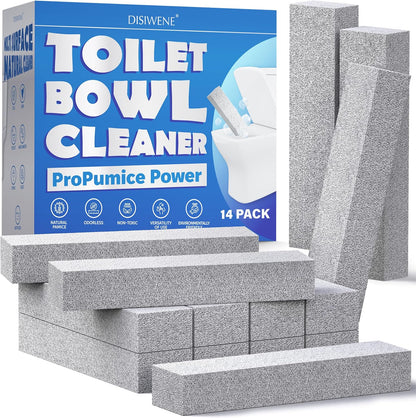 DISIWENE Pumice Cleaning Stone with Handle Toilet Bowl Cleaner Hard Water Ring Remover for Bath/Pool/Kitchen/Household Cleaning (4, 4 Pack with Handle)