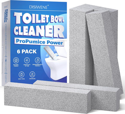 DISIWENE Pumice Cleaning Stone with Handle Toilet Bowl Cleaner Hard Water Ring Remover for Bath/Pool/Kitchen/Household Cleaning (4, 4 Pack with Handle)