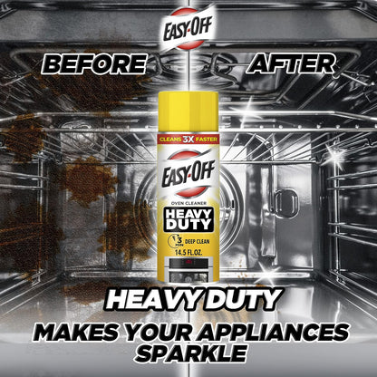 Easy Off Heavy Duty Oven Cleaner, Destroys Tough Burnt on Food and Grease, Fresh Scent, 14.5 oz Can