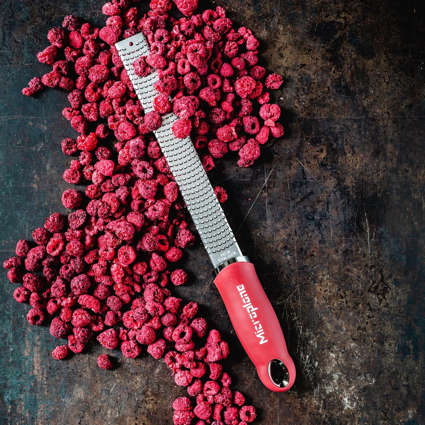 Premium Classic Series Zester - Lipstick Pink | Lemon Zester tool, Hard Cheese & Vegetable Grater | For Citrus, Parmesan Cheese, Garlic, Ginger, Nutmeg | Fine Stainless Steel Blade, Made in USA