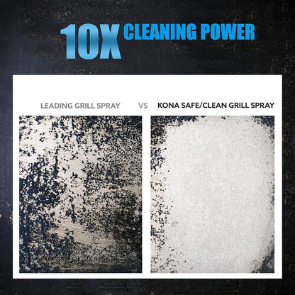 Kona Safe/Clean Grill Cleaner Spray, 23 oz - Heavy-Duty No-Drip Gel | heavy-duty no-drip gel formula, BBQ grate degreaser, 23 oz spray bottle