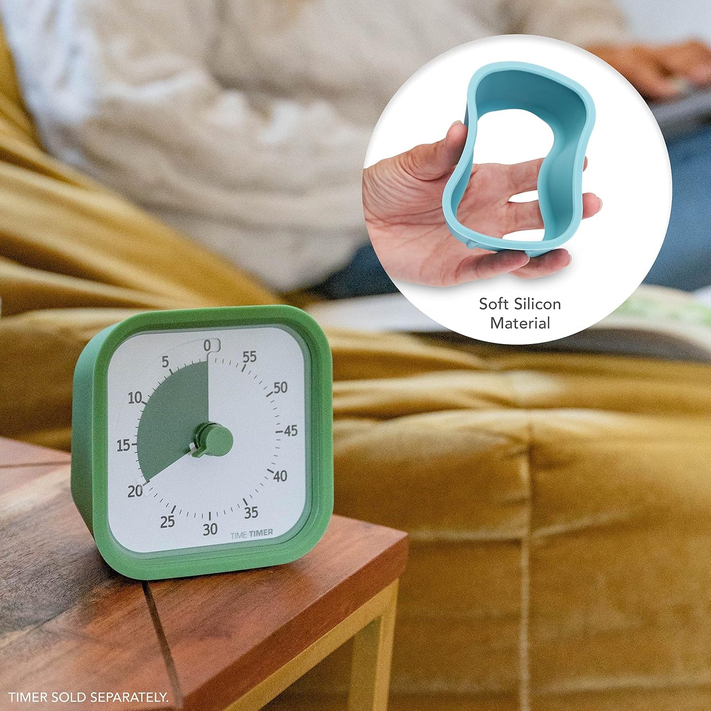 TIME TIMER Home MOD – 60-Minute Visual Timer Home Edition, Silent Operation Study Tool for Kids Desk, Homeschool Supplies, Office & Meetings (Fern Green)