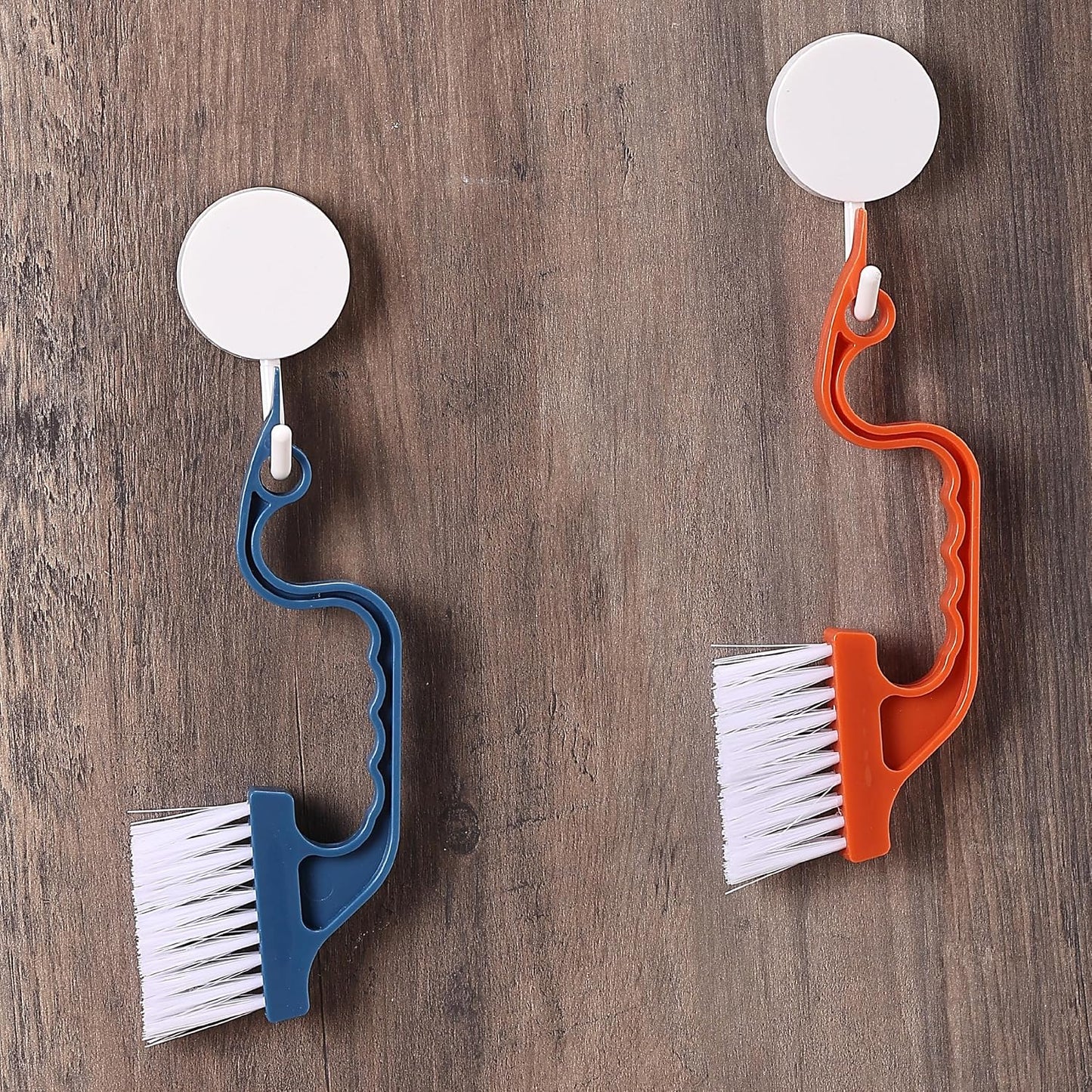 Slick- Window Track Cleaning Brush, 2 Pack, Yellow/Purple Ergonomic Handle, Built-in Scraper, Multipurpose, Window Track Cleaning Tools
