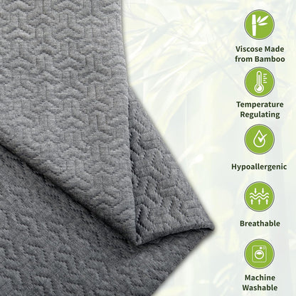 Leg Wedge Pillow Cover 24x21x8 in, Zipper & Pockets, Gray