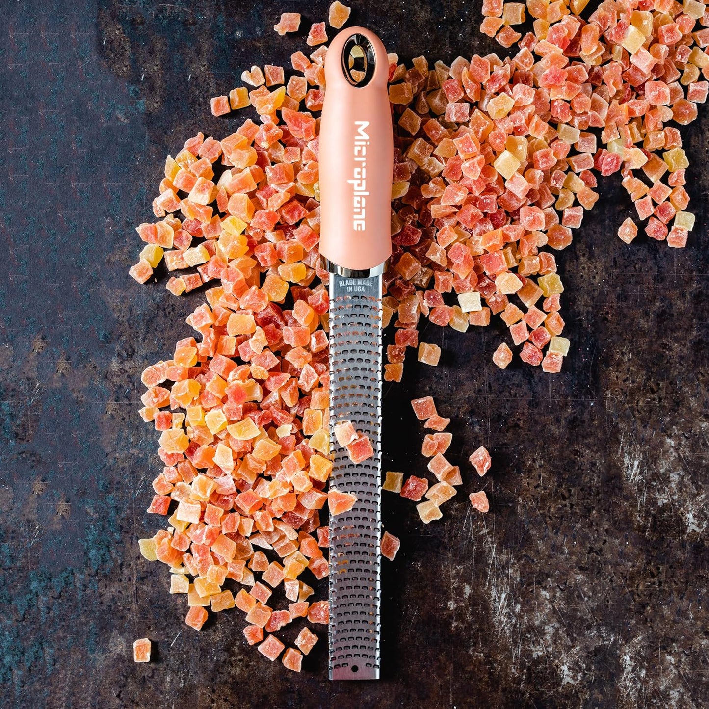 Premium Classic Series Zester - Lipstick Pink | Lemon Zester tool, Hard Cheese & Vegetable Grater | For Citrus, Parmesan Cheese, Garlic, Ginger, Nutmeg | Fine Stainless Steel Blade, Made in USA