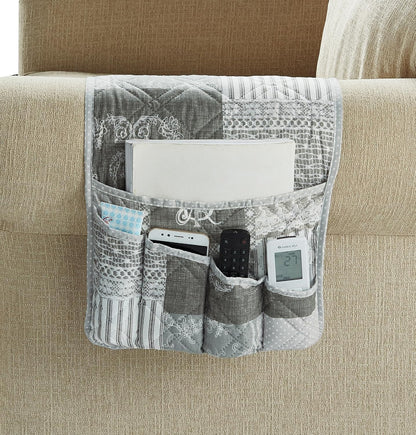 Brilliant Sunshine Burgundy Toile Floral Couch Armrest Cover, 35"×13" | Washable Magazine Holder, Armrest Organizer & Caddy on Sofa, Recliner, Armchair, Storage for Remote Controls, Phone, iPad
