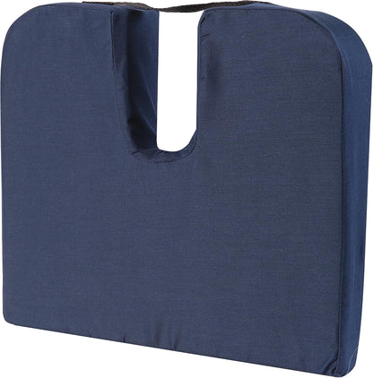 DMI Gradual Slope Seat Cushion for Coccyx, Sciatica and Tailbone Pain Used With Dining Room Chairs, Desk Chairs, Thin Car or Wheelchair Cushions, Machine Washable-Cover, 15 Inch, Navy