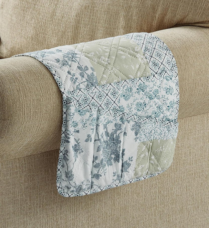 Brilliant Sunshine Burgundy Toile Floral Couch Armrest Cover, 35"×13" | Washable Magazine Holder, Armrest Organizer & Caddy on Sofa, Recliner, Armchair, Storage for Remote Controls, Phone, iPad