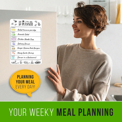 Dry Erase Menu Board for Fridge A4-8.5 x 12 in Weekly Meal Planner Dry Erase Board Magnetic Meal Planner for Refrigerator Dry Erase Dinner Menu Board for Kitchen Magnetic Dinner Menu for Fridge