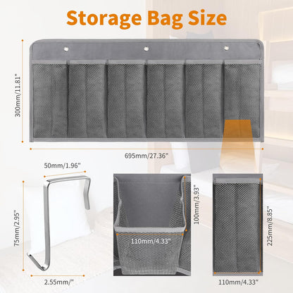 RVZONE RV Shoe Pockets 6 Large Pockets Heavy Hanging Bedside Storage Organizer with Sturdy Hooks for Shoes, Toys and Tools