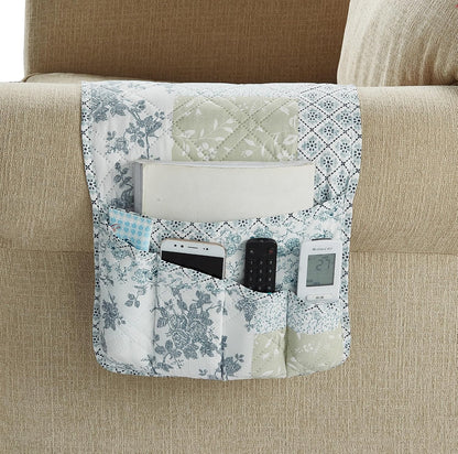 Brilliant Sunshine Burgundy Toile Floral Couch Armrest Cover, 35"×13" | Washable Magazine Holder, Armrest Organizer & Caddy on Sofa, Recliner, Armchair, Storage for Remote Controls, Phone, iPad