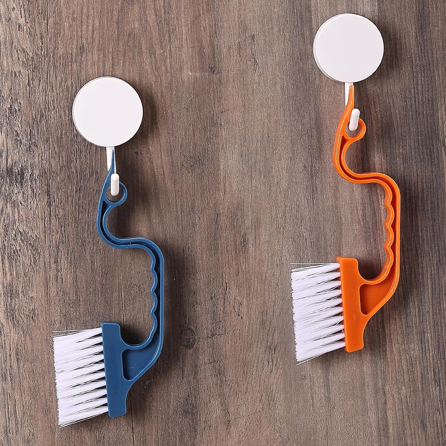 Slick- Window Track Cleaning Brush, 2 Pack, Yellow/Purple Ergonomic Handle, Built-in Scraper, Multipurpose, Window Track Cleaning Tools