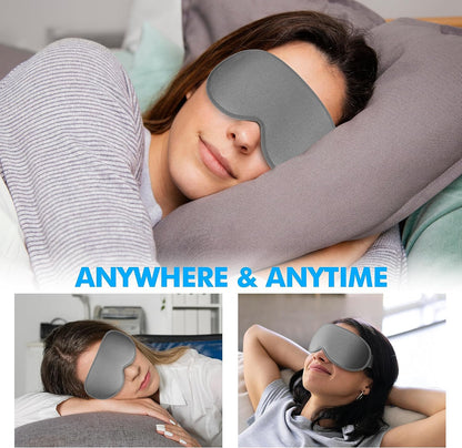 Sleep Eye Mask for Men Women, Lash Extensions 3D Sleeping Mask, Travel Blackout Night Blindfold Eye Shade Cover with Adjustable Strap (Black)
