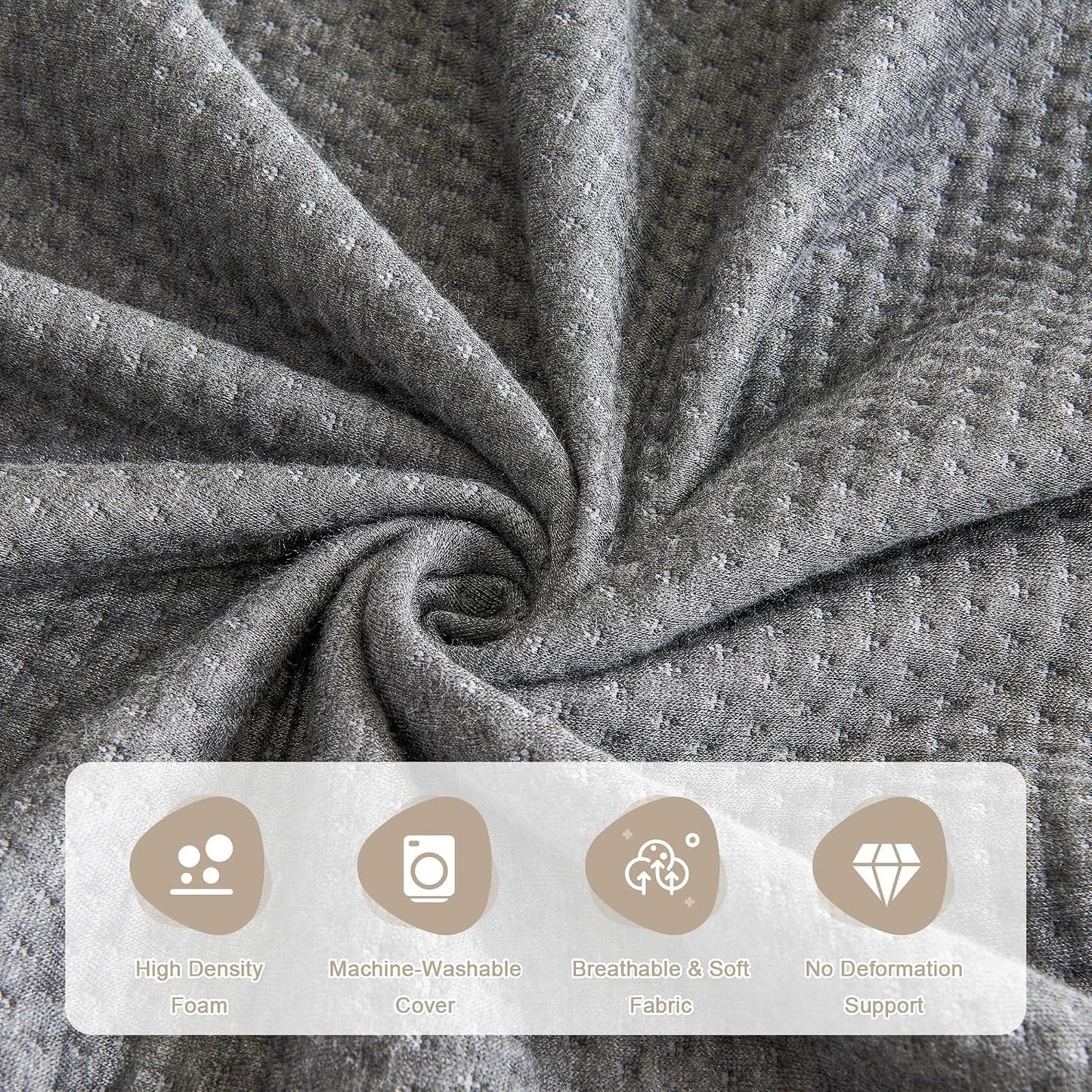 IFNOW Queen Size(60"x6"x10") Bed Wedge Pillow for Headboard, Mattress Gap Filler(0-8"), Bed Wedge for Gap Between Your Headboard and Mattress Dark Grey | High-Density Foam,Fills 0-8"Mattress Gap,Prevents Pillow & Items Falling,Works with Headboard or