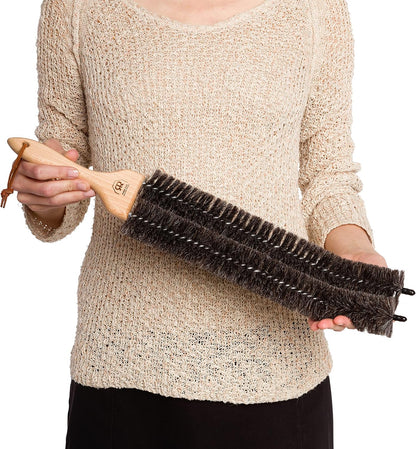 Redecker Natural Pig Bristle Radiator Brush with Oiled Beechwood Handle, 18-1/2-Inches