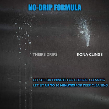 Kona Safe/Clean Grill Cleaner Spray, 23 oz - Heavy-Duty No-Drip Gel | heavy-duty no-drip gel formula, BBQ grate degreaser, 23 oz spray bottle